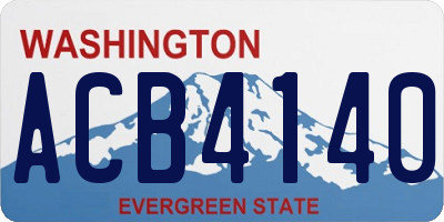 WA license plate ACB4140