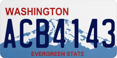WA license plate ACB4143