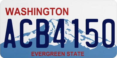 WA license plate ACB4150