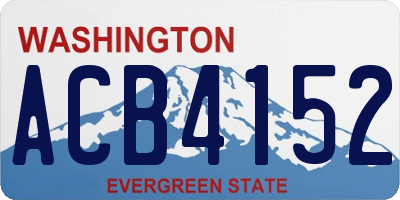 WA license plate ACB4152