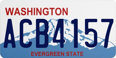WA license plate ACB4157