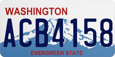 WA license plate ACB4158