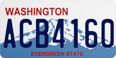 WA license plate ACB4160