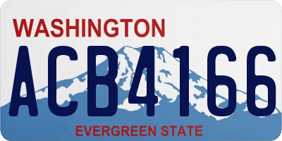 WA license plate ACB4166