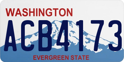WA license plate ACB4173