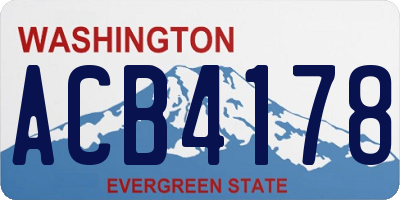 WA license plate ACB4178