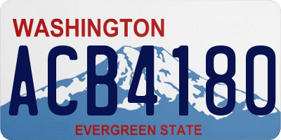 WA license plate ACB4180