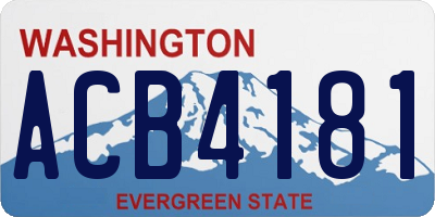 WA license plate ACB4181