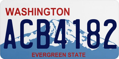 WA license plate ACB4182