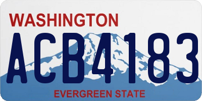 WA license plate ACB4183