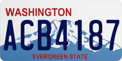 WA license plate ACB4187