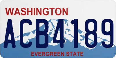 WA license plate ACB4189