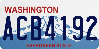 WA license plate ACB4192