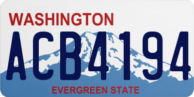 WA license plate ACB4194