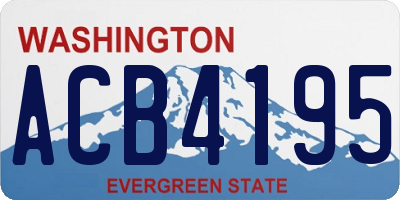 WA license plate ACB4195
