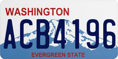 WA license plate ACB4196
