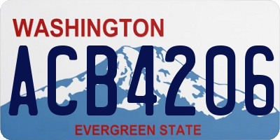 WA license plate ACB4206