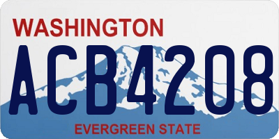 WA license plate ACB4208