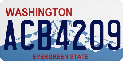 WA license plate ACB4209