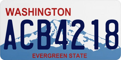 WA license plate ACB4218