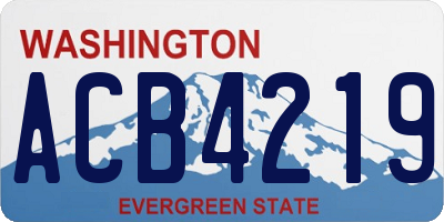 WA license plate ACB4219