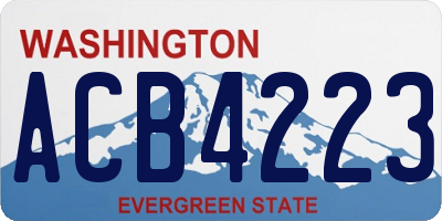 WA license plate ACB4223