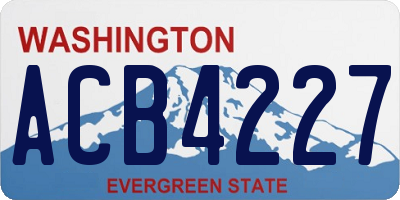 WA license plate ACB4227
