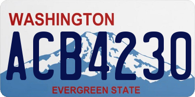 WA license plate ACB4230