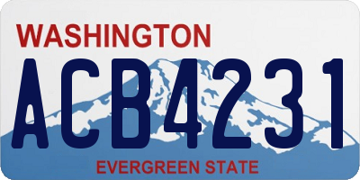 WA license plate ACB4231