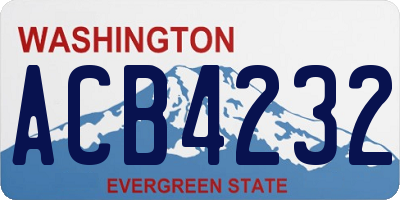WA license plate ACB4232