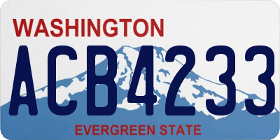 WA license plate ACB4233