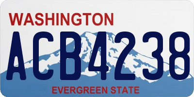 WA license plate ACB4238