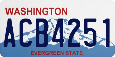 WA license plate ACB4251