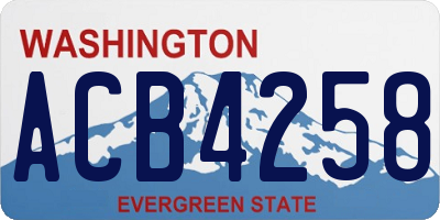 WA license plate ACB4258