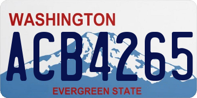 WA license plate ACB4265