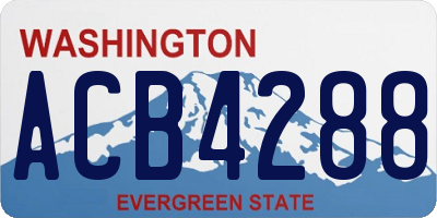 WA license plate ACB4288