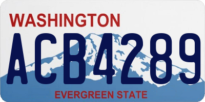WA license plate ACB4289