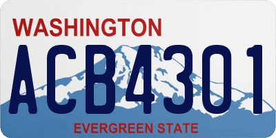 WA license plate ACB4301