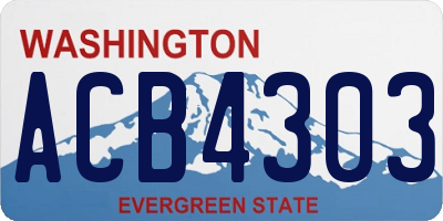WA license plate ACB4303