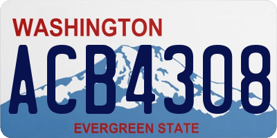 WA license plate ACB4308