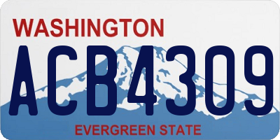 WA license plate ACB4309