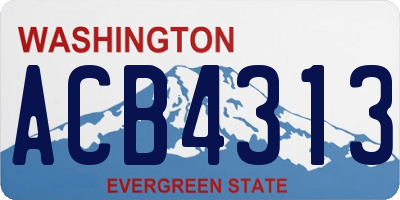 WA license plate ACB4313