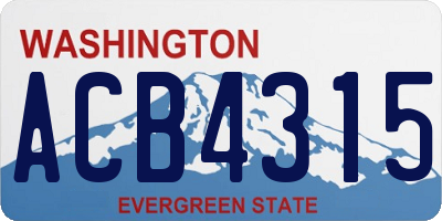 WA license plate ACB4315