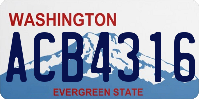 WA license plate ACB4316