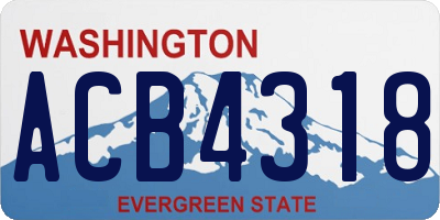 WA license plate ACB4318