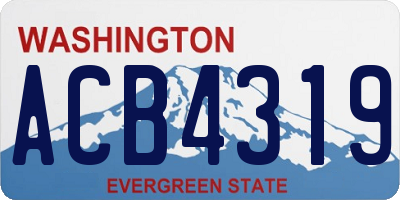 WA license plate ACB4319