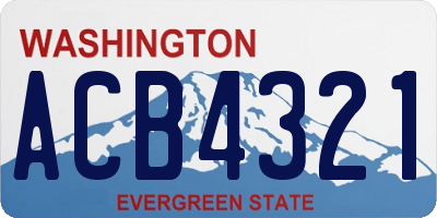 WA license plate ACB4321