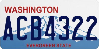 WA license plate ACB4322