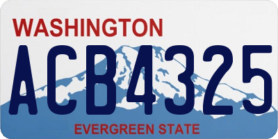 WA license plate ACB4325