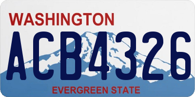WA license plate ACB4326